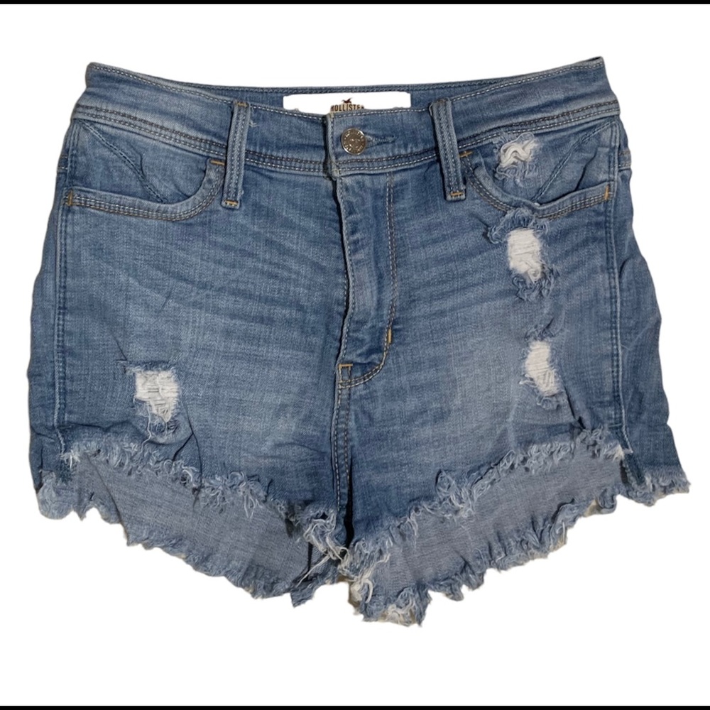 Hollister Short Short High Rise Women’s Distressed Jean Shorts Size 0